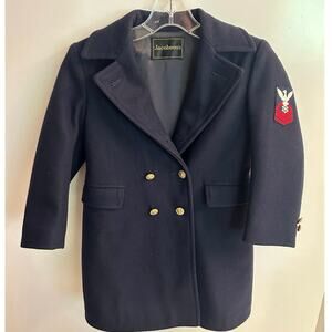 US Navy Wool Peacoat Jacobson's Authentic Gold Buttons Arm Patch Kids SZ 7